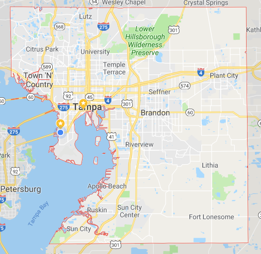 Hillsborough Computer Repair near me tampa map